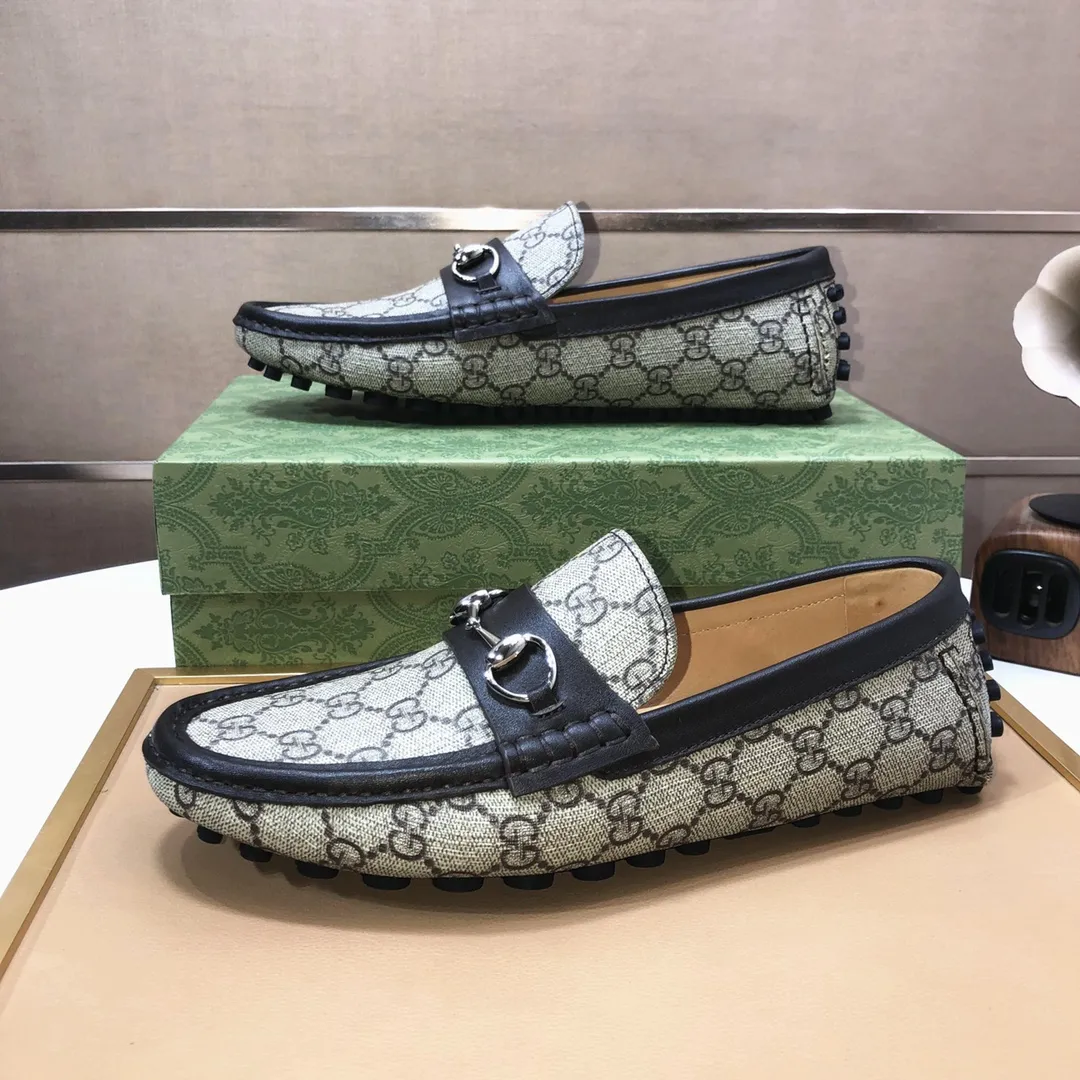 Men's Men's Shoes💰420💰[Gucci GUCCI] (High-end Niuli) New 🍀Gucci*-Gucci Peas Shoes! Made of imported original cowhide, the inner top layer is comfortable cowhide lining! Original wear-resistant rubber outsole! High quality products! Code number 38-44!